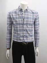 Load image into Gallery viewer, Shirt Gray Brushed Long-Sleeved Casual Plaid Shirt