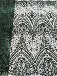 Green African Beaded Groom Tulle lace Fabric 2024 High Quality Sequins Embroidery French Lace For Nigerian Party Dress Sewing