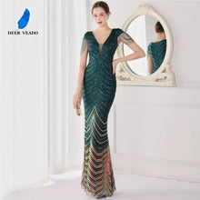 Load image into Gallery viewer, DEERVEADO Elegant V Neck Mermaid Evening Dress Long Luxury Beads Women Evening Party Dresses 2023 New Formal Dress 19085