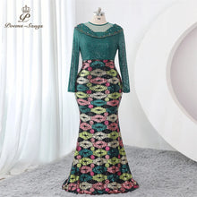 Load image into Gallery viewer, Elegant Sequins Mermaid long sleeve Evening dress Plus Size green party dresses woman Gown Maxi dress