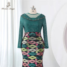 Load image into Gallery viewer, Elegant Sequins Mermaid long sleeve Evening dress Plus Size green party dresses woman Gown Maxi dress