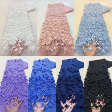 Load image into Gallery viewer, Luxury 3D Lace Fabric 5 Yards 2024 High Quality Tulle Lace Fabric Embroidered Applique African Nigerian Fabric For Dress Sewing