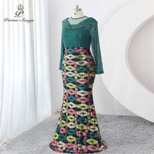 Load image into Gallery viewer, Elegant Sequins Mermaid long sleeve Evening dress Plus Size green party dresses woman Gown Maxi dress