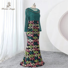 Load image into Gallery viewer, Elegant Sequins Mermaid long sleeve Evening dress Plus Size green party dresses woman Gown Maxi dress