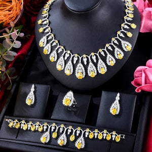 GODKI DUBAI 2pcs Bridal Zirconia Necklace earring Sets For Women Wedding Party Jewelry Sets CZ Crystal Wedding Jewelry Sets 2021