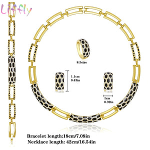 Liffly Women Dubai Jewelry Sets Luxury Bridal Nigerian Wedding African Beads Jewelry Set Costume New Design