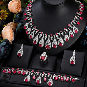 GODKI DUBAI 2pcs Bridal Zirconia Necklace earring Sets For Women Wedding Party Jewelry Sets CZ Crystal Wedding Jewelry Sets 2021