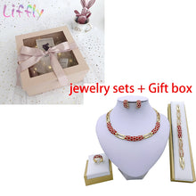 Load image into Gallery viewer, Liffly Women Dubai Jewelry Sets Luxury Bridal Nigerian Wedding African Beads Jewelry Set Costume New Design