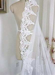 Bridal Veils New Classic Lace One-layer Appliqued Wedding Veil Elegant Wedding Accessories