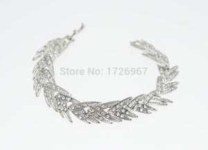 Free Shipping 2022 Leaves Shape Silver Plated Clear Crystal Jewelry Set New Fashion Wedding Bridal African Costume Jewelry Sets