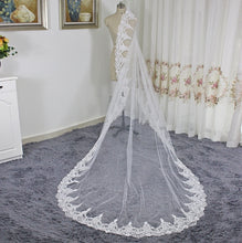 Load image into Gallery viewer, Bridal Veils New Classic Lace One-layer Appliqued Wedding Veil Elegant Wedding Accessories