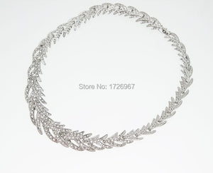 Free Shipping 2022 Leaves Shape Silver Plated Clear Crystal Jewelry Set New Fashion Wedding Bridal African Costume Jewelry Sets