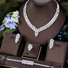 Load image into Gallery viewer, Janekelly 4pcs Bridal Zirconia Full Jewelry Sets For Women Party, Luxury Dubai Nigeria CZ Crystal Wedding Jewelry Sets