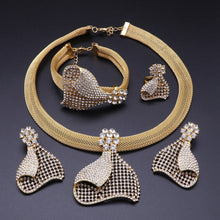 Load image into Gallery viewer, CYNTHIA Luxury Nigerian Dubai Jewelry Sets For Women Wedding Bridal Gold Color Necklace Earrings Bracelet Ring Sets