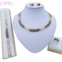 Load image into Gallery viewer, Liffly Women Dubai Jewelry Sets Luxury Bridal Nigerian Wedding African Beads Jewelry Set Costume New Design