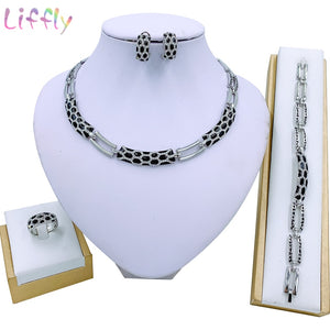 Liffly Women Dubai Jewelry Sets Luxury Bridal Nigerian Wedding African Beads Jewelry Set Costume New Design