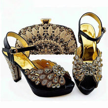 Load image into Gallery viewer, 2019 Decorated With Rhinestone Shoes And Bag Set African Design Matching Shoes