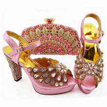 Load image into Gallery viewer, 2019 Decorated With Rhinestone Shoes And Bag Set African Design Matching Shoes