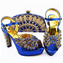 Load image into Gallery viewer, 2019 Decorated With Rhinestone Shoes And Bag Set African Design Matching Shoes