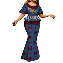 Load image into Gallery viewer, Fashion African Skirts Set Women Elegant Applique Tops and Long Skirts African Print Women African Suit 2 Piece Set WY6402