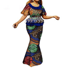 Load image into Gallery viewer, Fashion African Skirts Set Women Elegant Applique Tops and Long Skirts African Print Women African Suit 2 Piece Set WY6402