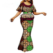 Load image into Gallery viewer, Fashion African Skirts Set Women Elegant Applique Tops and Long Skirts African Print Women African Suit 2 Piece Set WY6402