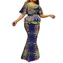 Load image into Gallery viewer, Fashion African Skirts Set Women Elegant Applique Tops and Long Skirts African Print Women African Suit 2 Piece Set WY6402