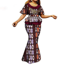 Load image into Gallery viewer, Fashion African Skirts Set Women Elegant Applique Tops and Long Skirts African Print Women African Suit 2 Piece Set WY6402