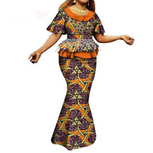 Load image into Gallery viewer, Fashion African Skirts Set Women Elegant Applique Tops and Long Skirts African Print Women African Suit 2 Piece Set WY6402