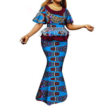 Load image into Gallery viewer, Fashion African Skirts Set Women Elegant Applique Tops and Long Skirts African Print Women African Suit 2 Piece Set WY6402