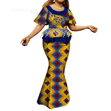 Load image into Gallery viewer, Fashion African Skirts Set Women Elegant Applique Tops and Long Skirts African Print Women African Suit 2 Piece Set WY6402