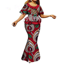 Load image into Gallery viewer, Fashion African Skirts Set Women Elegant Applique Tops and Long Skirts African Print Women African Suit 2 Piece Set WY6402