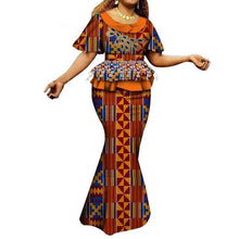 Load image into Gallery viewer, Fashion African Skirts Set Women Elegant Applique Tops and Long Skirts African Print Women African Suit 2 Piece Set WY6402