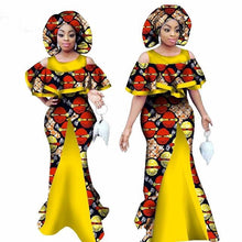 Load image into Gallery viewer, African Maxi Dress for Women Sleeveless Print Mermaid Dresses