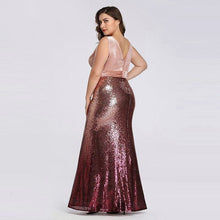 Load image into Gallery viewer, Sexy Velvet Party Dress Plus Size Women V Neck Sleeveless Long Mermaid Sequin Dress New Summer Maxi Bodycon Vestidos De Fiesta