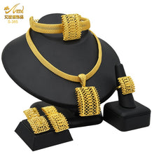 Load image into Gallery viewer, Indian Jewellery Luxury Necklace African Jewelry Set Dubai Gold Color Arabic Wedding Bridal Collection Sets Earring For Women