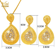 Load image into Gallery viewer, Fashion Jewelry Sets Dubai Plated Bridal Wedding Dangle Earring Necklace For Women African Party Gifts France Designer Jewellery