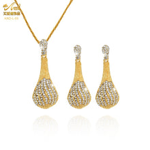 Load image into Gallery viewer, Fashion Jewelry Sets Dubai Plated Bridal Wedding Dangle Earring Necklace For Women African Party Gifts France Designer Jewellery