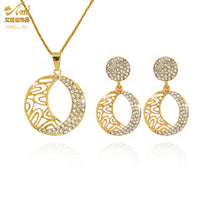 Load image into Gallery viewer, Fashion Jewelry Sets Dubai Plated Bridal Wedding Dangle Earring Necklace For Women African Party Gifts France Designer Jewellery