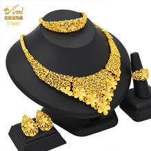 Load image into Gallery viewer, Indian Jewellery Luxury Necklace African Jewelry Set Dubai Gold Color Arabic Wedding Bridal Collection Sets Earring For Women