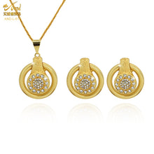 Load image into Gallery viewer, Fashion Jewelry Sets Dubai Plated Bridal Wedding Dangle Earring Necklace For Women African Party Gifts France Designer Jewellery