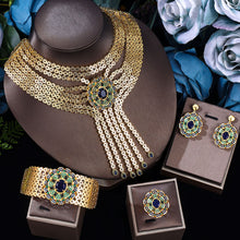 Load image into Gallery viewer, 2022 Libya Dubai Hot Sale 24k Gold Plated Wedding Bridal Jewelry Sets For Women