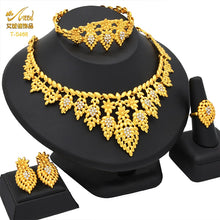 Load image into Gallery viewer, Indian Jewellery Luxury Necklace African Jewelry Set Dubai Gold Color Arabic Wedding Bridal Collection Sets Earring For Women