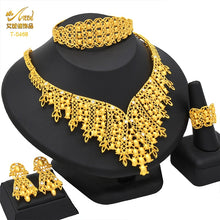 Load image into Gallery viewer, Indian Jewellery Luxury Necklace African Jewelry Set Dubai Gold Color Arabic Wedding Bridal Collection Sets Earring For Women