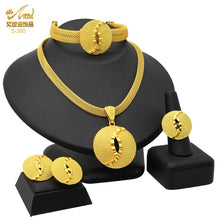 Load image into Gallery viewer, Indian Jewellery Luxury Necklace African Jewelry Set Dubai Gold Color Arabic Wedding Bridal Collection Sets Earring For Women