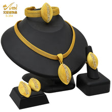 Load image into Gallery viewer, Indian Jewellery Luxury Necklace African Jewelry Set Dubai Gold Color Arabic Wedding Bridal Collection Sets Earring For Women