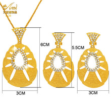 Load image into Gallery viewer, Fashion Jewelry Sets Dubai Plated Bridal Wedding Dangle Earring Necklace For Women African Party Gifts France Designer Jewellery