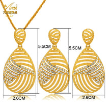 Load image into Gallery viewer, Fashion Jewelry Sets Dubai Plated Bridal Wedding Dangle Earring Necklace For Women African Party Gifts France Designer Jewellery