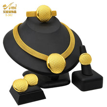 Load image into Gallery viewer, Indian Jewellery Luxury Necklace African Jewelry Set Dubai Gold Color Arabic Wedding Bridal Collection Sets Earring For Women