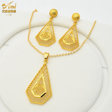 Load image into Gallery viewer, Fashion Jewelry Sets Dubai Plated Bridal Wedding Dangle Earring Necklace For Women African Party Gifts France Designer Jewellery